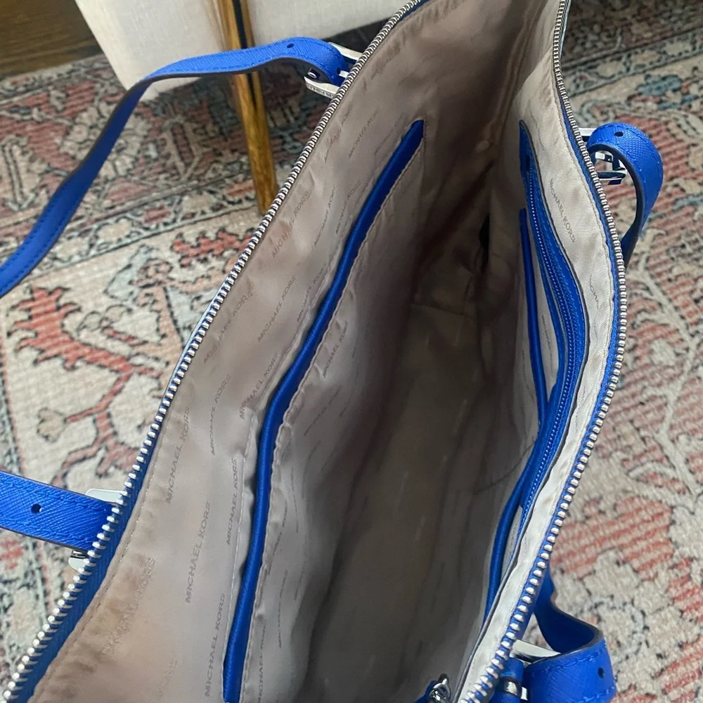 Michael Kors Jet Set Travel Saffiano Leather Tote — Cobalt Blue with dust bag - Picture 3 of 5